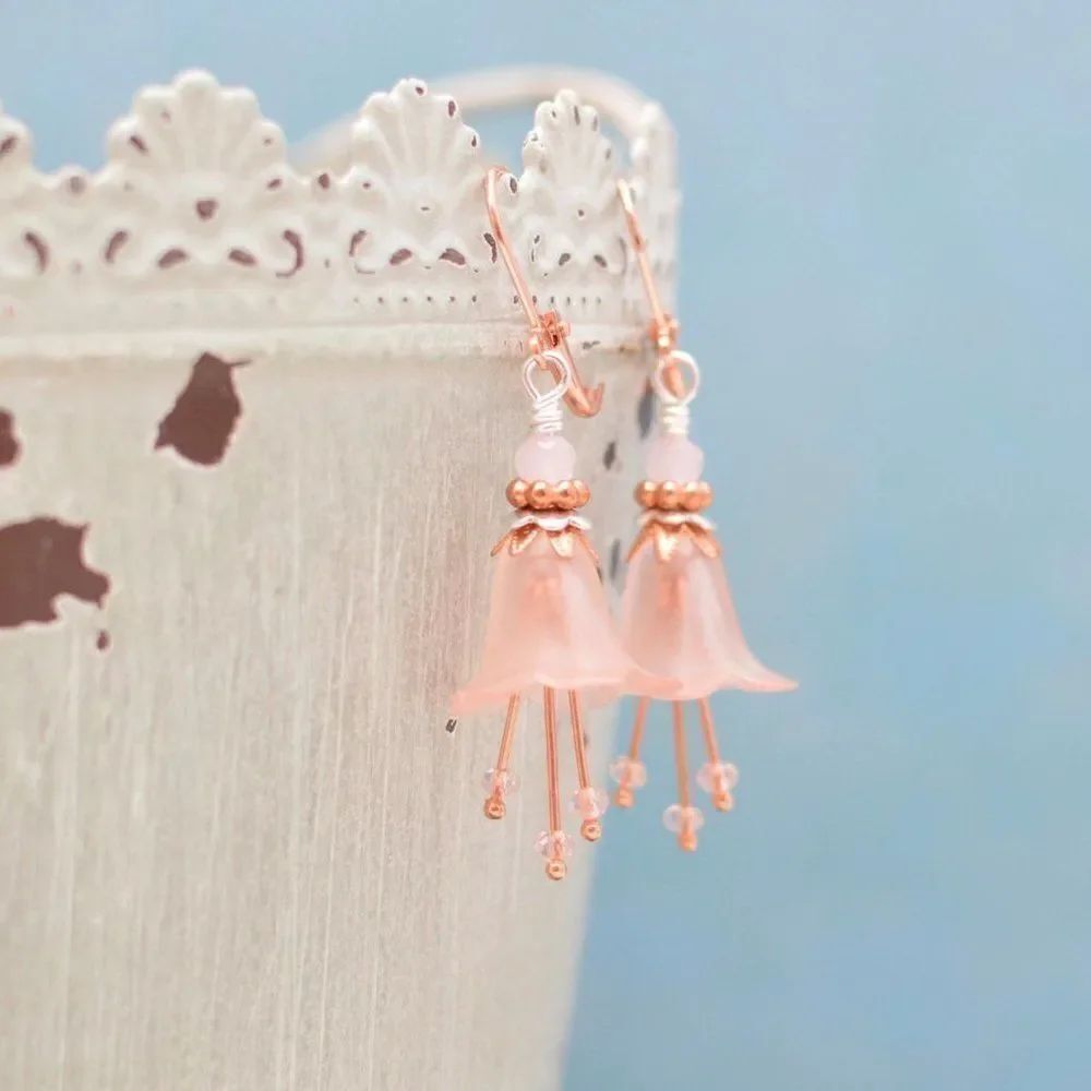 PinkΒ DayβLilyβFlowerβEarrings